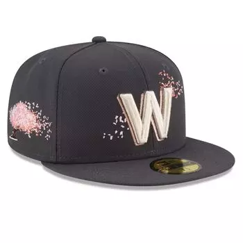 Мужская приталенная кепка New Era Graphite Washington Nationals 2022 City Connect 59FIFTY