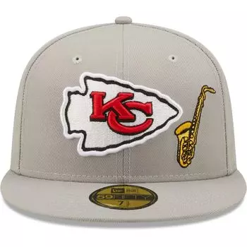 Мужская приталенная кепка New Era Grey Kansas City Chiefs City Describe 59FIFTY