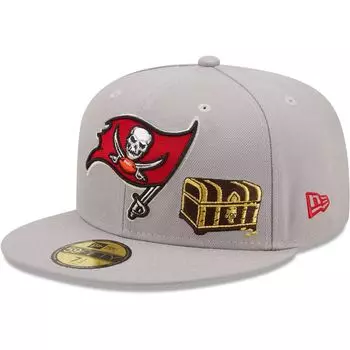 Мужская приталенная кепка New Era Grey Tampa Bay Buccaneers City Describe 59FIFTY