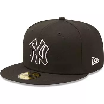 Мужская приталенная кепка New Era New York Yankees Black on Black Dub 59FIFTY