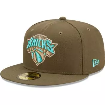 Мужская приталенная кепка New Era Olive New York Knicks Army 59FIFTY