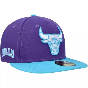 Мужская приталенная кепка New Era Purple Chicago Bulls Vice 59FIFTY