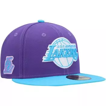 Мужская приталенная кепка New Era Purple Los Angeles Lakers Vice 59FIFTY