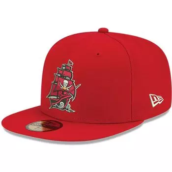 Мужская приталенная кепка New Era Red Tampa Bay Buccaneers Omaha с альтернативным логотипом 59FIFTY