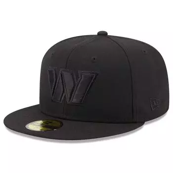Мужская приталенная кепка New Era Washington Commanders черного цвета с альтернативным логотипом 59FIFTY
