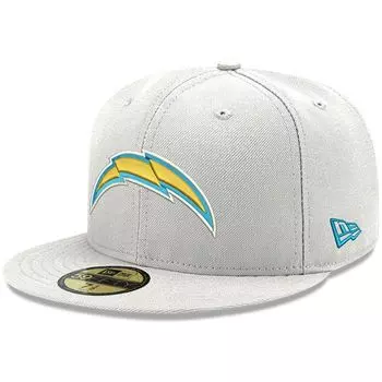 Мужская приталенная кепка New Era White Los Angeles Chargers Omaha Primary Logo 59FIFTY