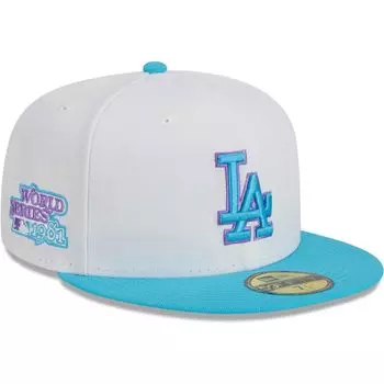 Мужская приталенная кепка New Era White Los Angeles Dodgers Vice 59FIFTY