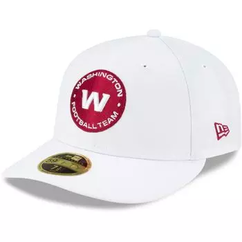 Мужская приталенная кепка New Era White Washington Football Team Circle Essential 59FIFTY