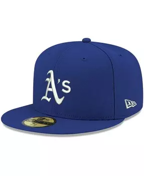 Мужская приталенная кепка Royal Oakland Athletics Logo белая 59FIFTY New Era