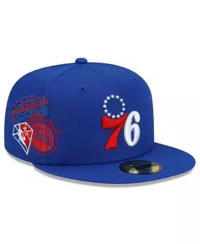 Мужская приталенная кепка Royal Philadelphia 76ers Team Back Half 59FIFTY New Era