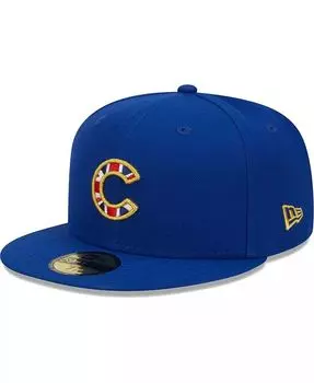 Мужская приталенная кепка с флагом Royal Chicago Cubs 2023 MLB World Tour: London Series 59FIFTY New Era, синий
