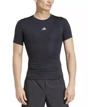 Мужская приталенная компрессионная футболка Tech-Fit с круглым вырезом adidas, черный