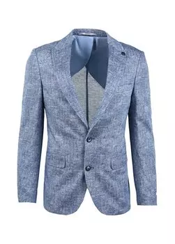 Мужская приталенная куртка с ласточкиным воротником темно-синего цвета 4B0423200007 Beymen Business, темно-синий