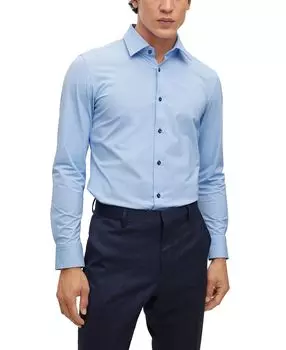 Мужская приталенная рубашка boss performance-stretch weave Hugo Boss, мульти