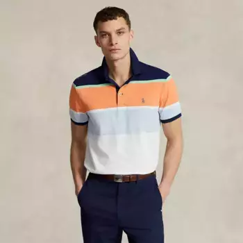 Мужская приталенная рубашка поло из технической ткани Polo Golf Ralph Lauren, мультиколор