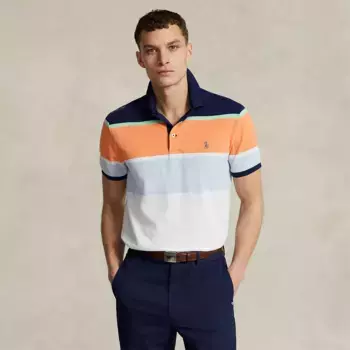 Мужская приталенная рубашка поло из технической ткани Polo Golf Ralph Lauren, многоцветный