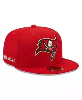 Мужская приталенная шляпа Alpha 59FIFTY Scarlet Tampa Bay Buccaneers Alpha Industries x Alpha Industries New Era, красный