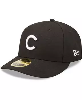 Мужская приталенная шляпа Chicago Cubs черно-белая с низким профилем 59FIFTY New Era