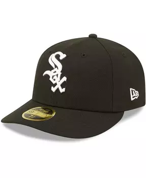 Мужская приталенная шляпа Chicago White Sox черно-белая с низким профилем 59FIFTY New Era