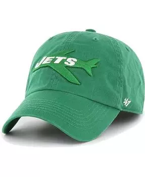 Мужская приталенная шляпа Kelly Green с эффектом потертости New York Jets Gridiron Classics Franchise Legacy '47 Brand, зеленый