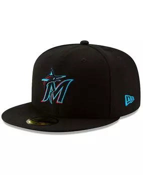 Мужская приталенная шляпа Miami Marlins Black On-Field Authentic Collection 59FIFTY New Era