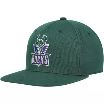 Мужская приталенная шляпа Mitchell & Ness Hunter Green Milwaukee Bucks Hardwood Classics MVP Team Ground 2.0
