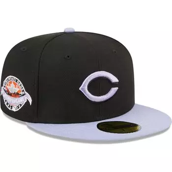 Мужская приталенная шляпа New Era Black Cincinnati Reds с боковой нашивкой 59FIFTY