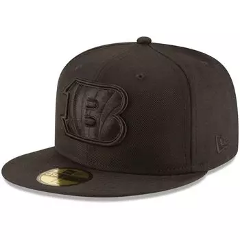 Мужская приталенная шляпа New Era Cincinnati Bengals Black on Black 59FIFTY