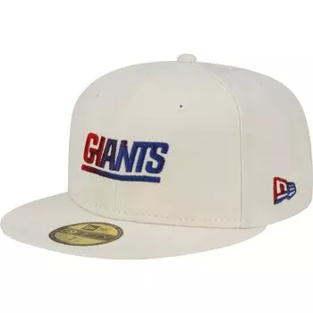 Мужская приталенная шляпа New Era Cream New York Giants Chrome Dim 59FIFTY