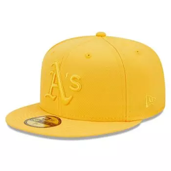 Мужская приталенная шляпа New Era Gold Oakland Athletics в тон 59FIFTY