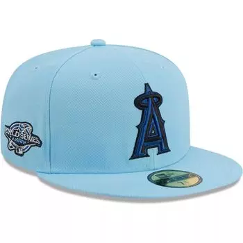 Мужская приталенная шляпа New Era голубая Los Angeles Angels 59FIFTY