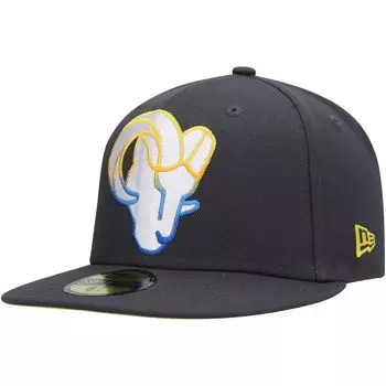 Мужская приталенная шляпа New Era Graphite Los Angeles Rams Color Dim 59FIFTY
