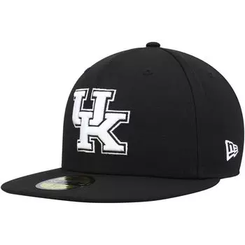 Мужская приталенная шляпа New Era Kentucky Wildcats черно-белая 59FIFTY