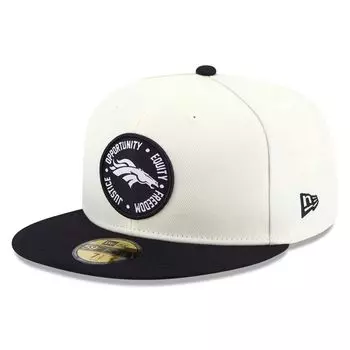 Мужская приталенная шляпа New Era кремового/черного цвета Denver Broncos 2022 Inspire Change 59FIFTY
