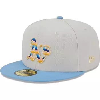 Мужская приталенная шляпа New Era Natural Oakland Athletics Beach Front 59FIFTY