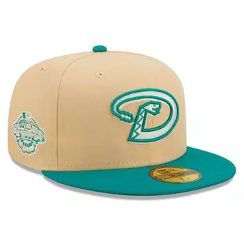 Мужская приталенная шляпа New Era Natural/Teal Arizona Diamondbacks Mango Forest 59FIFTY