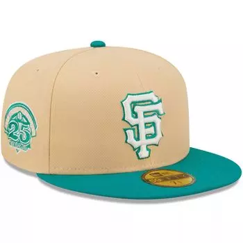 Мужская приталенная шляпа New Era Natural/Teal San Francisco Giants Mango Forest 59FIFTY