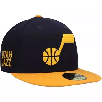 Мужская приталенная шляпа New Era Navy/Gold Utah Jazz Midnight 59FIFTY