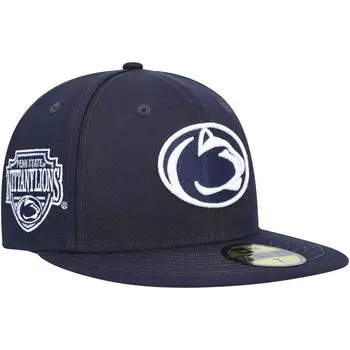 Мужская приталенная шляпа New Era Navy Penn State Nittany Lions с нашивкой 59FIFTY