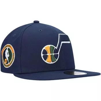 Мужская приталенная шляпа New Era Navy Utah Jazz Team Logoman 59FIFTY
