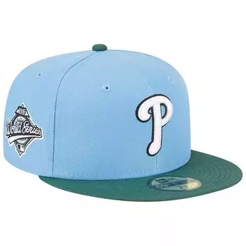 Мужская приталенная шляпа New Era небесно-голубая/кинза Philadelphia Phillies 1993 World Series 59FIFTY