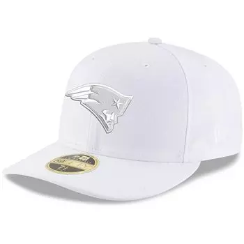Мужская приталенная шляпа New Era New England Patriots White on White Low Profile 59FIFTY