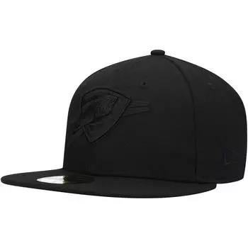 Мужская приталенная шляпа New Era Oklahoma City Thunder Black On Black 59FIFTY