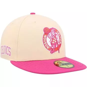 Мужская приталенная шляпа New Era оранжево-розовая Boston Celtics Passion Mango 59FIFTY