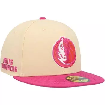 Мужская приталенная шляпа New Era оранжево-розовая Dallas Mavericks Passion Mango 59FIFTY