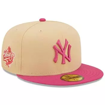 Мужская приталенная шляпа New Era оранжево-розовая New York Yankees 1999 World Series Mango Passion 59FIFTY