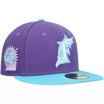 Мужская приталенная шляпа New Era Purple Florida Marlins Vice 59FIFTY