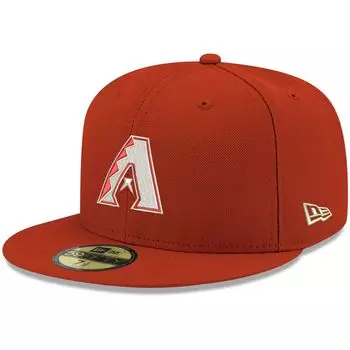 Мужская приталенная шляпа New Era Red Arizona Diamondbacks Logo White 59FIFTY