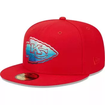 Мужская приталенная шляпа New Era Red Kansas City Chiefs Gradient 59FIFTY