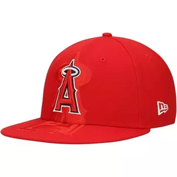 Мужская приталенная шляпа New Era Red Los Angeles Angels Shadow Logo 59FIFTY, цвет Ang Red